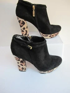 GUESS Black Suede Leather Ankle Bootsr Stunning!! Size 7 VGC - Picture 1 of 7