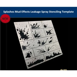 Alexen AJ0115 Splashes Mud Effects Leakage Spray Stencil Model Aging Tools - Picture 1 of 3