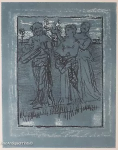 Fine Antique Print Spring Song By Bocklin Arnold Old Master - Picture 1 of 5