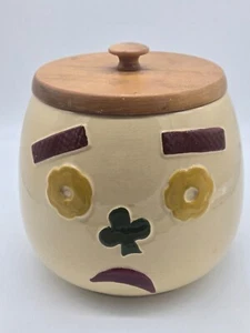 Tarro de galletas reversible Happy/Sad Esmond #34 Watt Pottery raro EE. UU. **43 - Imagen 1 de 23