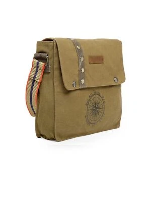 Sac messager compact en toile marron kaki pour hommes et femmes US - Photo 1/4