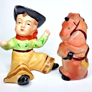 Set shaker sale e pepe retrò western cowboy bambino e sella cavallo pony vintage* - Foto 1 di 9