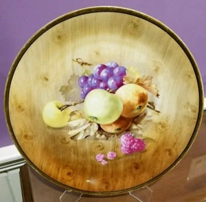 Royal Munich Z.S.&Co Bavaria Vintage Hand Painted Fruit & Wood Display Plate~12" - Picture 1 of 5