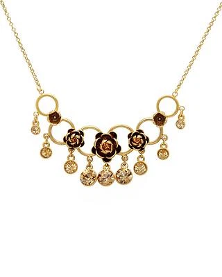 Collar PILGRIM SKANDERBORG, DINAMARCA con Cristal Genuino en Metal Base Amarillo Foto 1 de 4