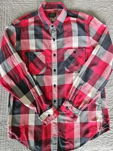J Crew Men's Size Large Red Gray Classic Button Down Flannel Long Sleeve NWT - Picture 1 of 5