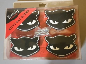 Emily the Strange Cat Drawer Knobs Set of 4 – 2004 Gothic Cabinet Pulls Rare - Picture 1 of 6