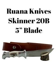 Fixed Blade Ruana Knife 20B 5" Skinner Jimped, Sheath, Zipper Case DH-2106 - Picture 1 of 17