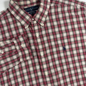 Ralph Lauren Blake Button Down Hemd Herren XL rot kariert Popeline Preppy Classic - Bild 1 von 6