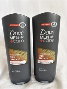 (2) Dove Men+Care Antibacterial Skin Defense Body + Face Wash 18 fl oz. NEW - Picture 1 of 2