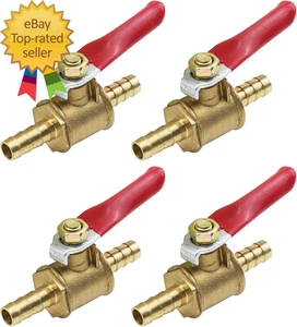 4 Pezzi Valvola a Sfera Ottone Forgiato Mini Interruttore di Spegnimento 1/4" Tubo Barra X 1/4" Tubo B - Foto 1 di 4