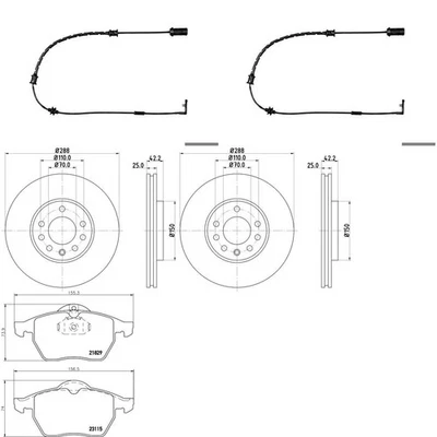 HELLA Pagiid Bremsenset 288mm + Aviso Contacto Delant. Apto para Opel Vectra B - Imagen 1 de 4
