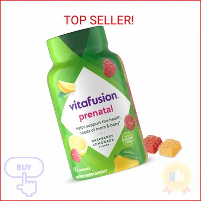 vitafusion PreNatal Gummy Vitamins, Raspberry Lemonade Flavored, Pregnancy Vitam - Image 1 of 2