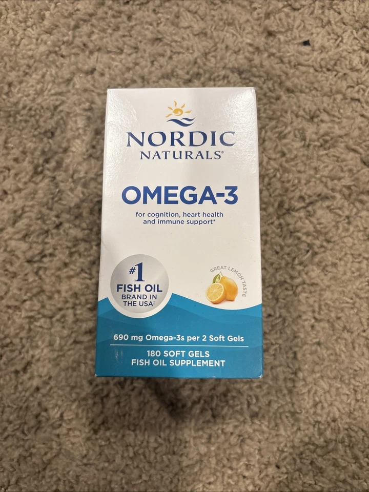 Nordic Naturals Omega-3 Suplemento de aceite de pescado, 690 mg, 180 geles blandos Foto 1 de 1