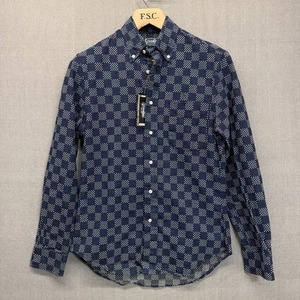 Gitman Bros Men’s Vintage Blue Checker Plaid Button Down Shirt Size M Brand New - Picture 1 of 7