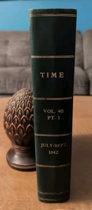 Time Magazine Bound Edition Vol. 40 July-Sept 1942 Rommel w/Covers & Ads - Picture 1 of 23
