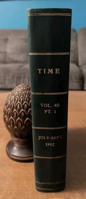 Time Magazine Bound Edition Vol. 40 July-Sept 1942 Rommel w/Covers & Ads - Image 1 of 4