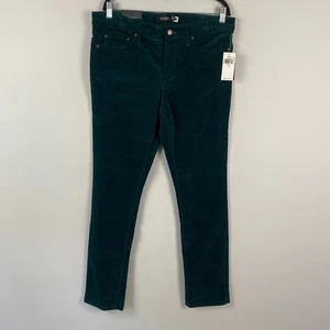 Lauren Ralph Lauren Stretch Mid Rise Straight Leg Corduroy Pants Size 14 Green - Picture 1 of 11