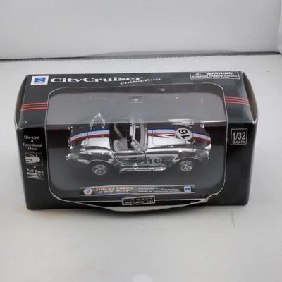 New Ray City Cruiser Shelby Cobra Diecast Model Car 1:32 Scale Chrome - Image 1 of 4