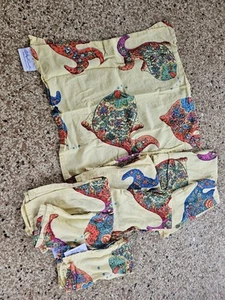 Set Of 8 April Cornell Cotton Yellow Fish Patterns Fabric Napkins 15" x 15" - Picture 1 of 5