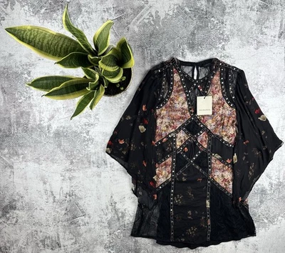 Vestido AllSaints Lucia Kora Viscosa EE. UU. 6 UK 10 NUEVO Floral Diseño Botón Túnica Foto 1 de 4