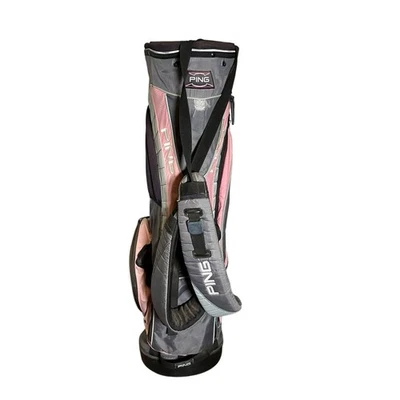 Bolsa de pie de golf PING Craz-E-Lite gris rosa ligera divisores de 6 vías LEER Foto 1 de 4