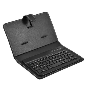 Clavier Sans Fil Bluetooth avec éTui en Cuir PU pour Tablette Smartphone 45391 - Photo 1/6
