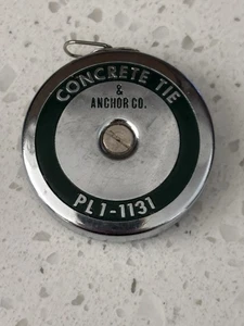 VTG Wyte Face Keuffel Esser Co 1/4” & 1/8” Concrete Tie & Anchor Co Tape Measure - Picture 1 of 9