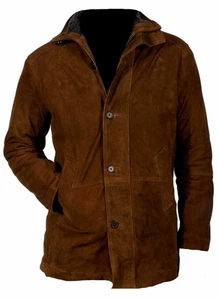 Abrigo Largo Longmire Walt Mysteries Robert Sheriff Gamuza Cuero, Traje Occidental - Imagen 1 de 6