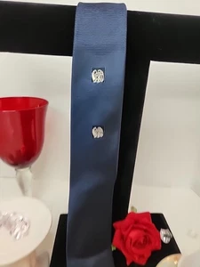 The Higbee Company Cleveland Devonshire Krawatte komplett Seide marineblau kleiner Adler - Bild 1 von 12