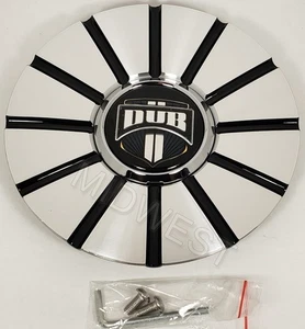 New 38330-15MBL Dub Black n Machined Dazr Wheel Rim Center Cap w Screws - Picture 1 of 7