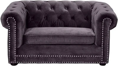 Sofá elevado gris tapizado en terciopelo hecho a mano de la colección Dachshund mascota perro Foto 1 de 4