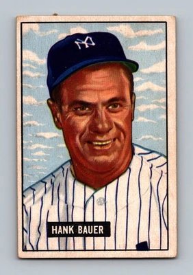 Tarjeta de béisbol vintage Bowman #183 1951 Hank Bauer en muy buen estado Foto 1 de 2
