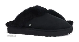 UGG Classic Slipper II Black Suede Fur Slippers Womens Size 8 *NIB* - Picture 1 of 5