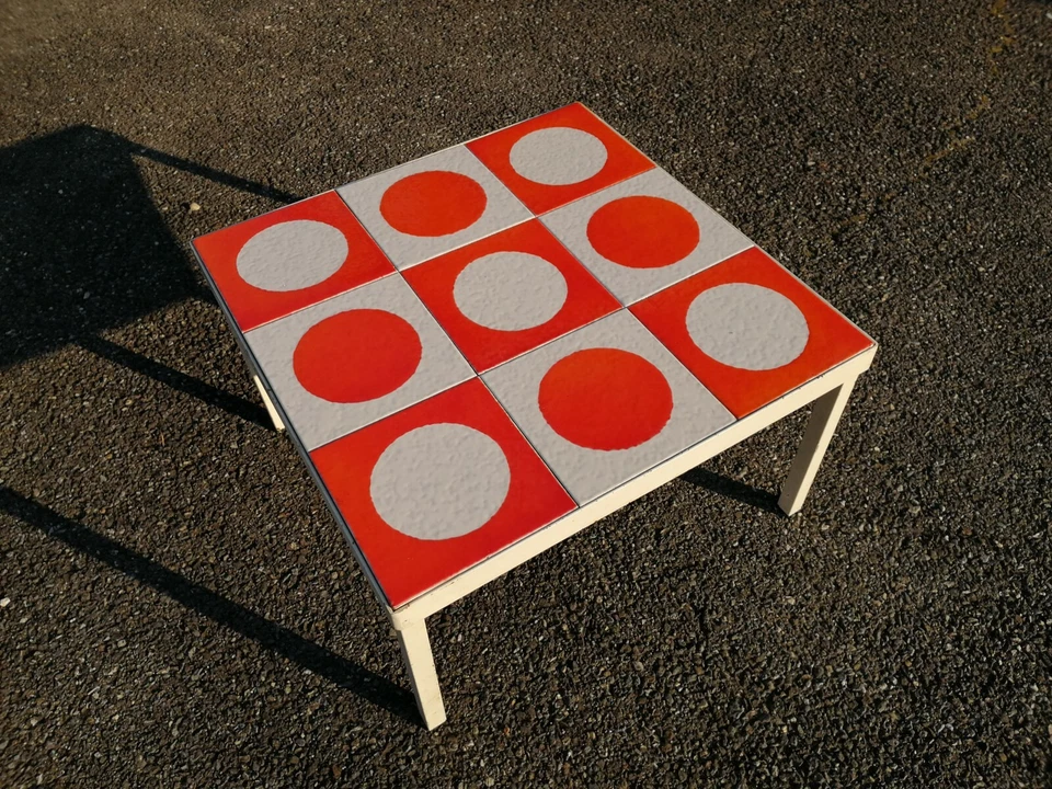 Table basse design capron? Style vasarely ? Céramique ceramic pottery - Photo 1/4