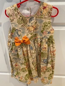 Disney Winnie the Pooh Tan Dress Size 6 Sleeveless/ Flutter Sleeve - Picture 1 of 3