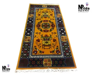 Hand knotted Rug - Carpet - Runner -90x180cm 3ftx6ft - Mandala -Yellow- Gift - Picture 1 of 4