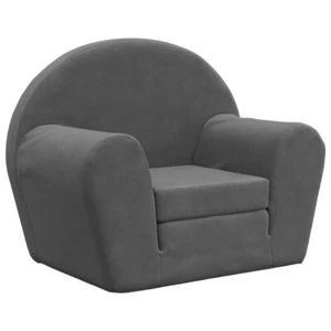 Kinderschlaf Softmöbel sofa Anthrazit 2-Sitzer Plüsch weich klappbar - Bild 1 von 9