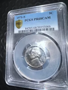 1971-S Proof Jefferson Nickel PCGS PR-68 CAM Beautiful! (E2) - Picture 1 of 4