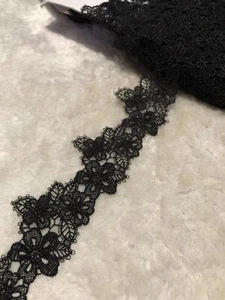 46mm Beautiful Black Venise Retro Lace Trim Per Meter Sewing DIY Embellishment - Picture 1 of 5
