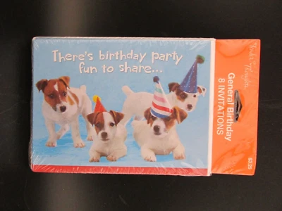 Набор из 8 приглашений на день рождения собаки джек рассел терьера и конвертов - Изображение 1 из 4