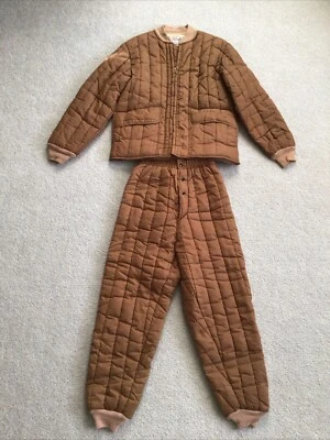Rare Vintage 60s Ice Wear Dacron Quilted Zip Up Nylon Jacket Pant Set Sz M READ - Image 1 of 4