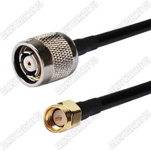 SMA Male to RP-TNC Male Plug ( Jack Pin ) Pigtail Cable RG58 1M WLAN - Picture 1 of 3