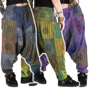 Patchwork Harem Trousers, Hippie Ali Baba Pants, Nepali Hippy Festival Clothing - Picture 1 of 32