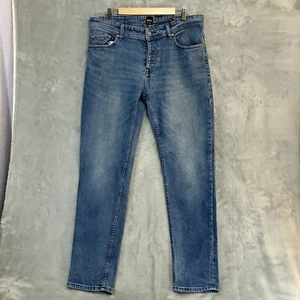 HUGO BOSS TABER Jeans Men’s Size W34 L32 Blue Tapered Fit Trousers - Picture 1 of 13