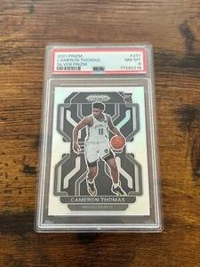 2021 Prizm Cameron Cam Thomas Rookie Silver Prizm PSA 8 Nets SP RC - Bild 1 von 1