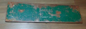 Vintage Green Snap-On Steel Metal Ferret Socket Ratchet Set Case Box USA Tool - Picture 1 of 8