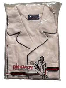 Vintage Pleetway Cream Brown Two Piece Pajama Set Balloon Seat Mens Medium  New - Picture 1 of 2