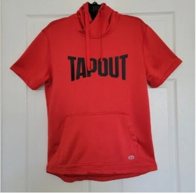 Sudadera con capucha roja manga corta Tapout Performance MMA talla mediana Foto 1 de 4
