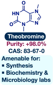 Theobromine pure powder || 10 g to 50 g || Purity: +98.0% - Picture 1 of 2