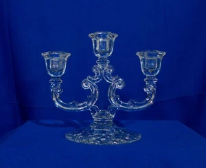 Fostoria 2482 Candleholder Trindle 3 Light Cut 16-point Star Base USA bfe3396 - Picture 1 of 4